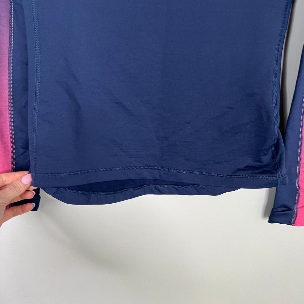 Nike Pro Hyperwarm Athletic Shirt Ombre Sleeves Mesh Detail Thumb Holes Sz Small - Picture 2 of 13